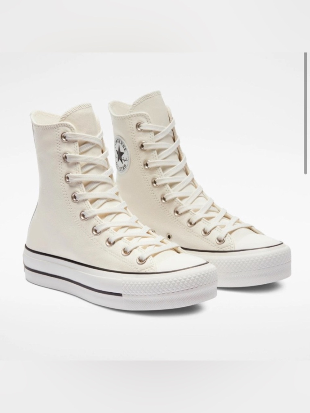 CONVERSE Chuck Taylor XHi Extra High Top Size 9 Egret White Leather